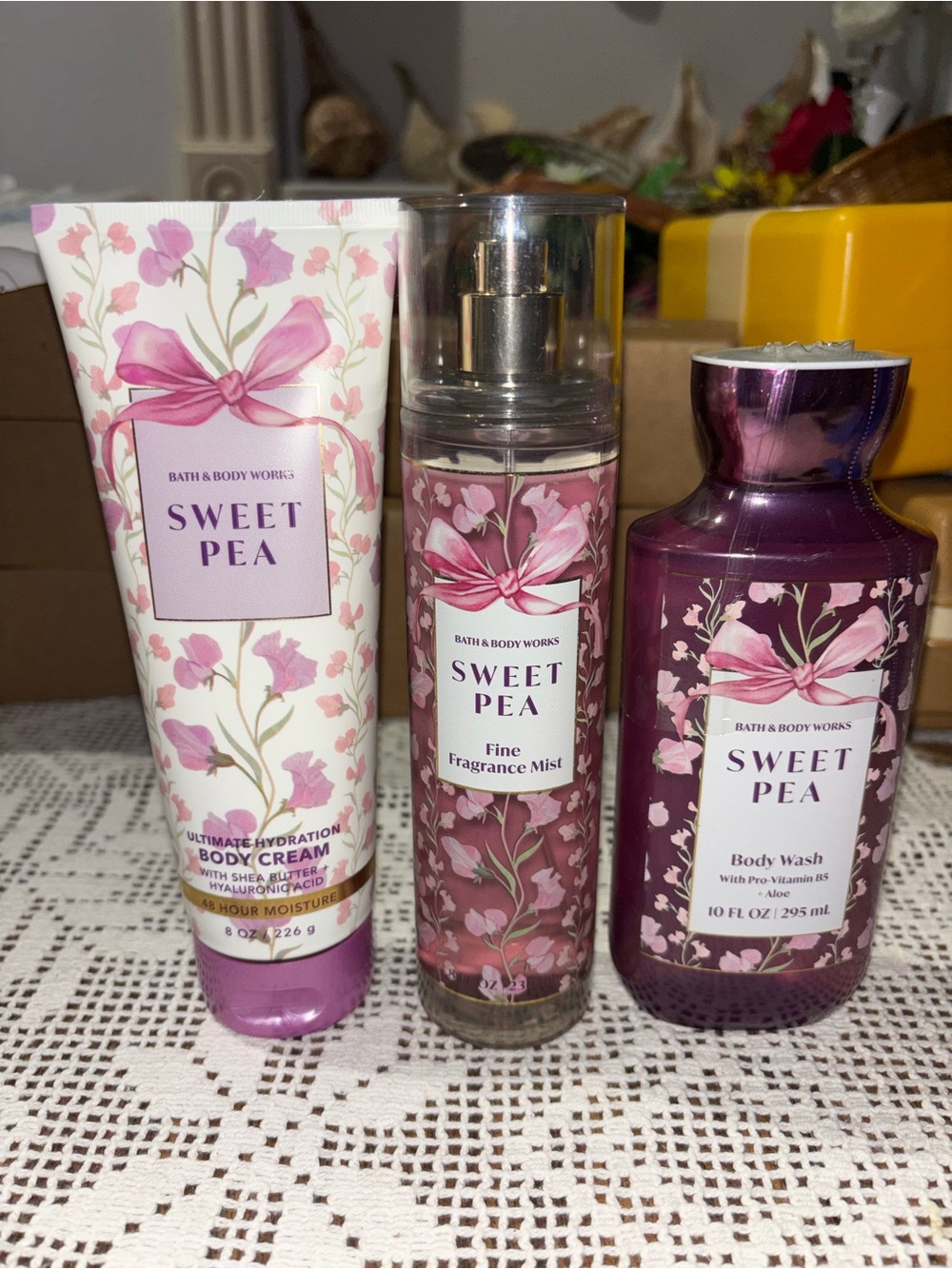(2026) Bath & Body Works Sweet Pea Trio - Pink & Purple